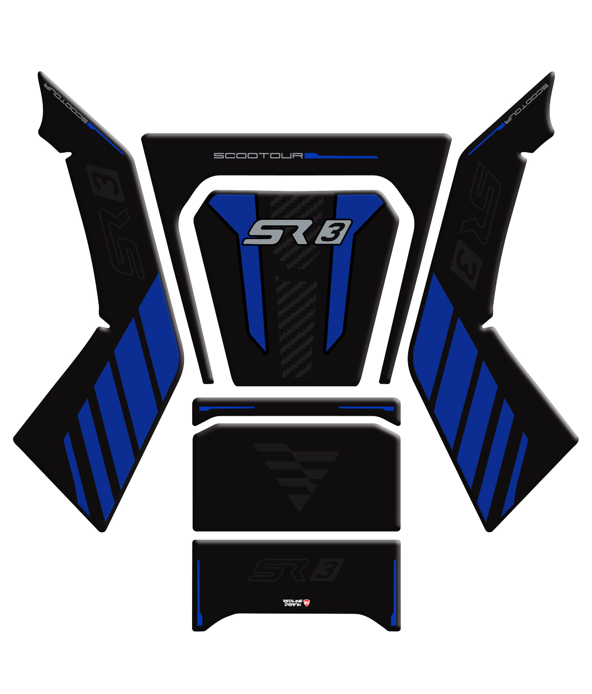 VOGE SR3 Uyumlu Siyah Mavi Tank Pad Set