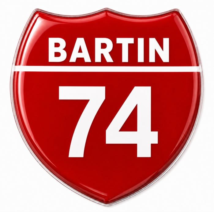 Redlinegrafik 74 Bartın Plaka Kodlu 3D Kabartmalı Araç 1 Adet Sticker Etiket Kırmızı  Beyaz