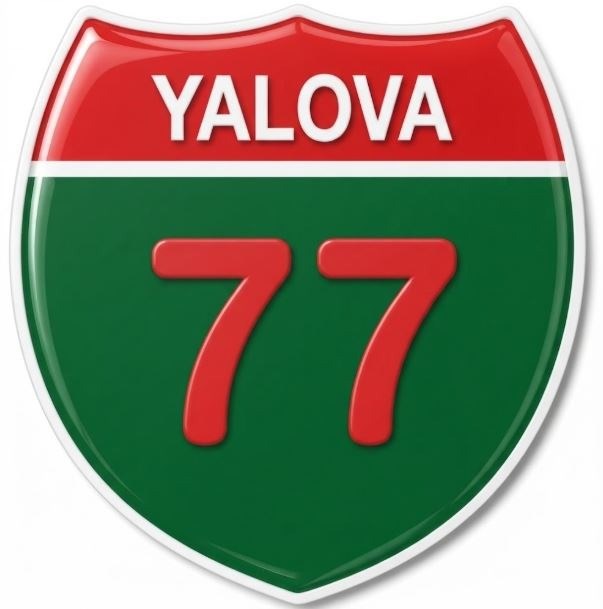 Redlinegrafik Yalova 77plaka Kodlu 3D Kabartmalı Araç 1 Adet Sticker Etiket kırmızı yeşil Renk