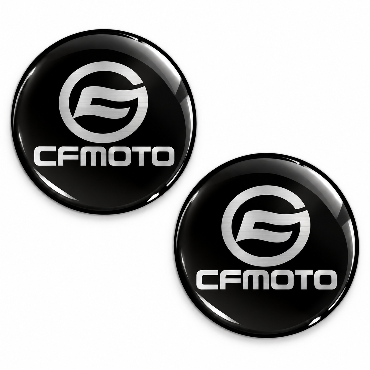 Cfmoto Gümüş Siyah 2 Adet Damla Kabartmalı 3D Etiket Sticker Redlinegrafik