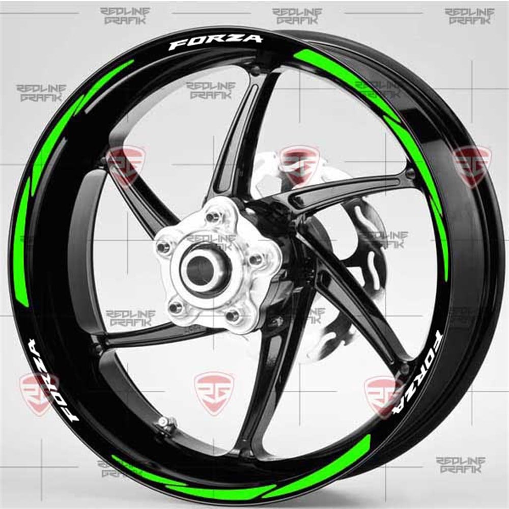 Forza Yazılı Yeşil Beyaz Jant Şeridi