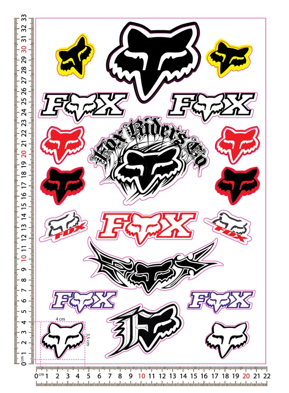 Fox Rider Sticker Set 
