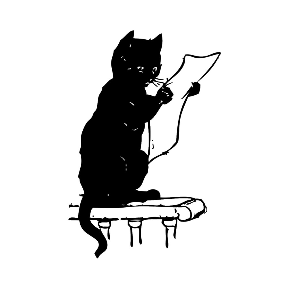 Gazete Okuyan Kedi Sticker