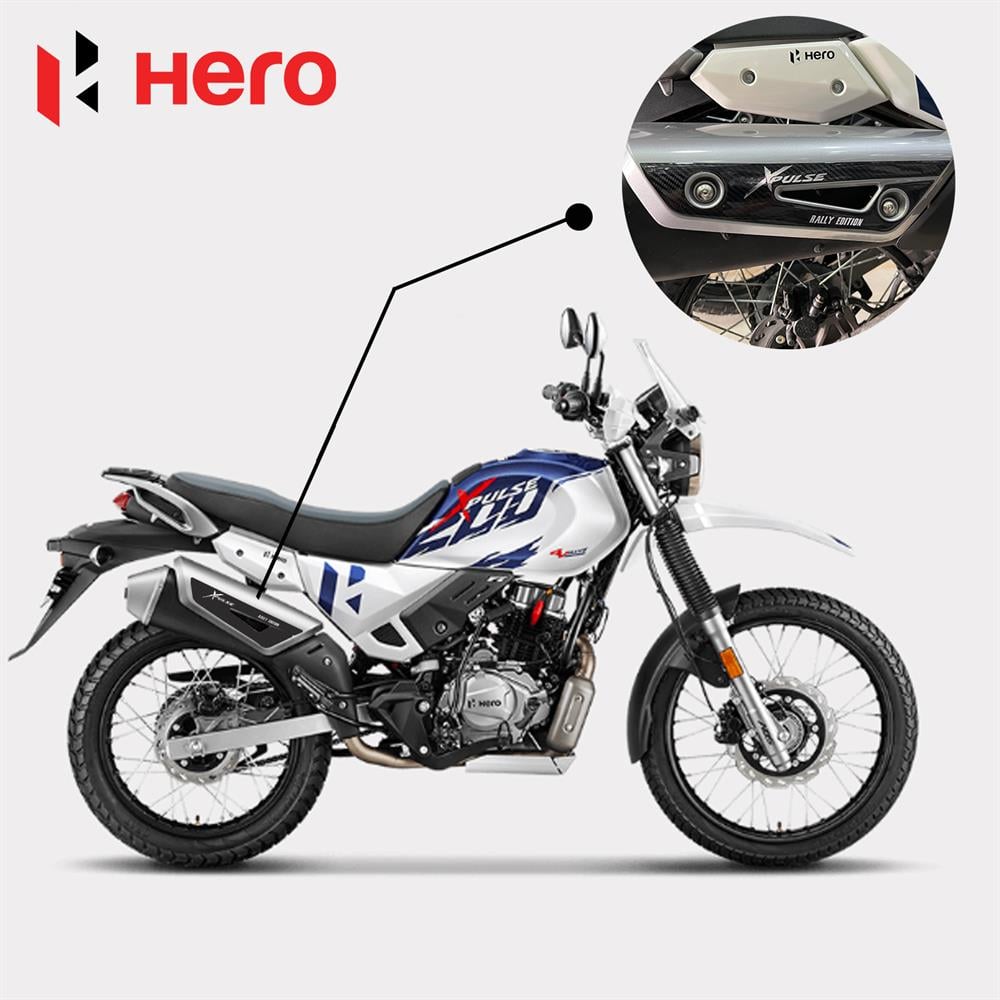 Hero Xpulse Karbon Görünümlü Egzos 3D Kabartmalı Pad Sticker Etiket 