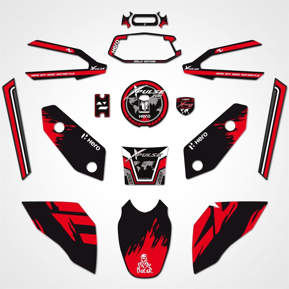 Hero Xpulse Kırmızı Full Tank Pad Set 3D Stıcker