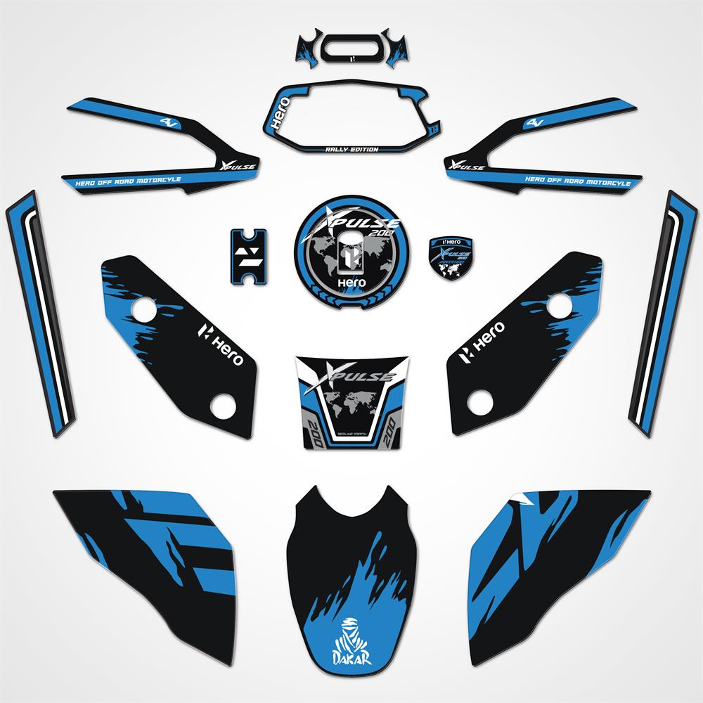 Hero Xpulse Mavi Full Tank Pad Set 3D Stıcker