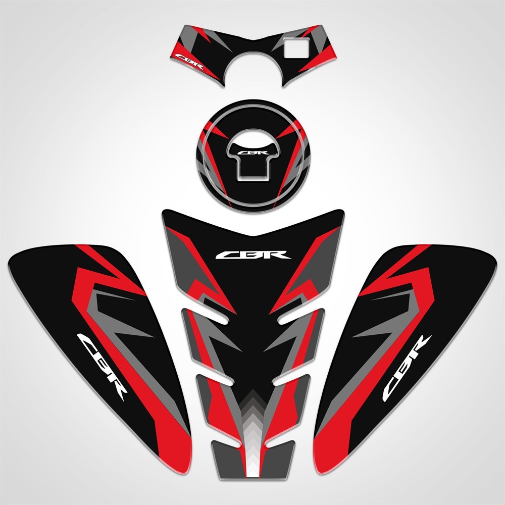 Honda CBR 125 Tank Pad Depo Kapak Pad Gidon Pad Mesnet Pad Yan Pad Kırmızı Siyah