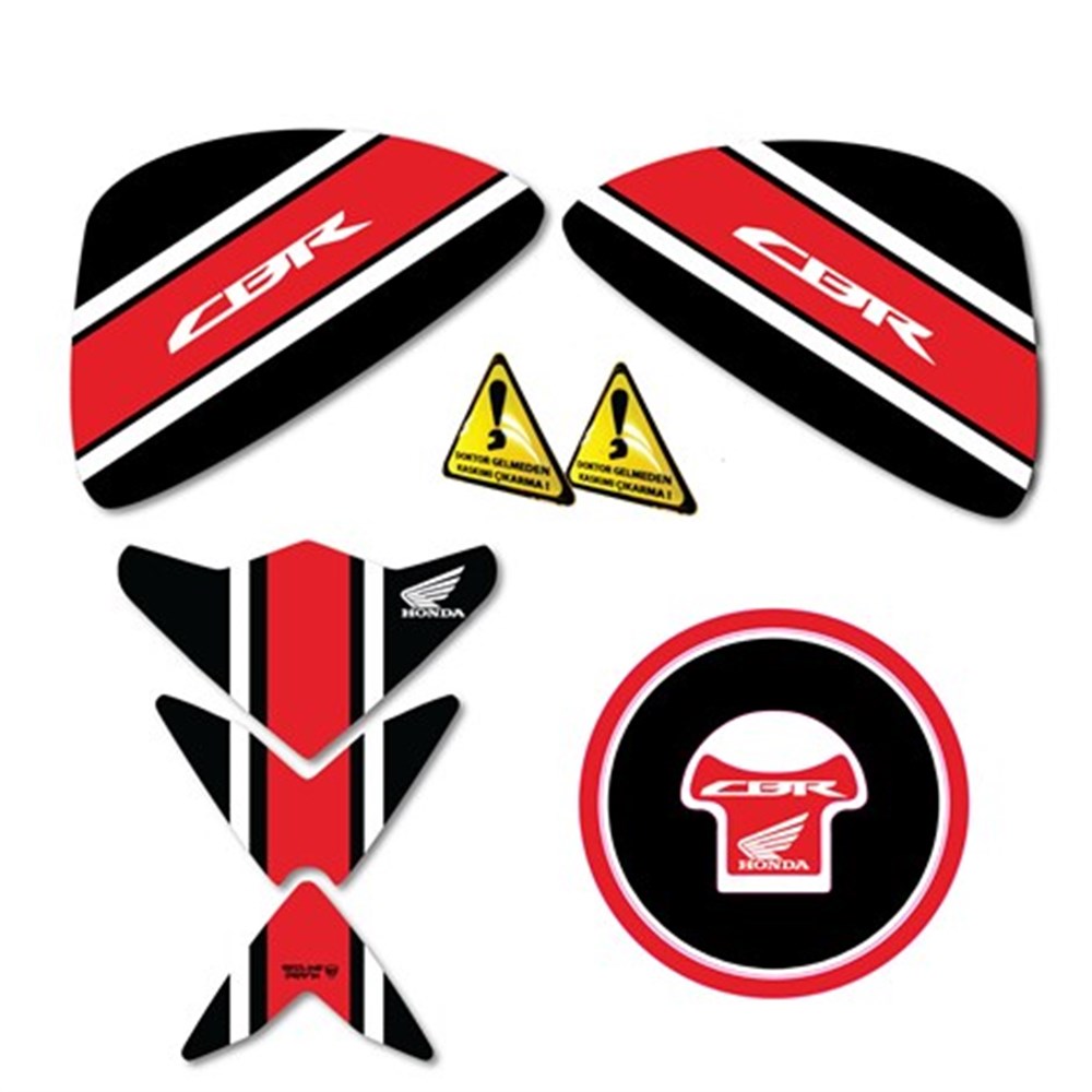 HONDA CBR 125/250 TANK PAD+YAN PAD+DEPO KAPAK PAD SET KIRMIZI 