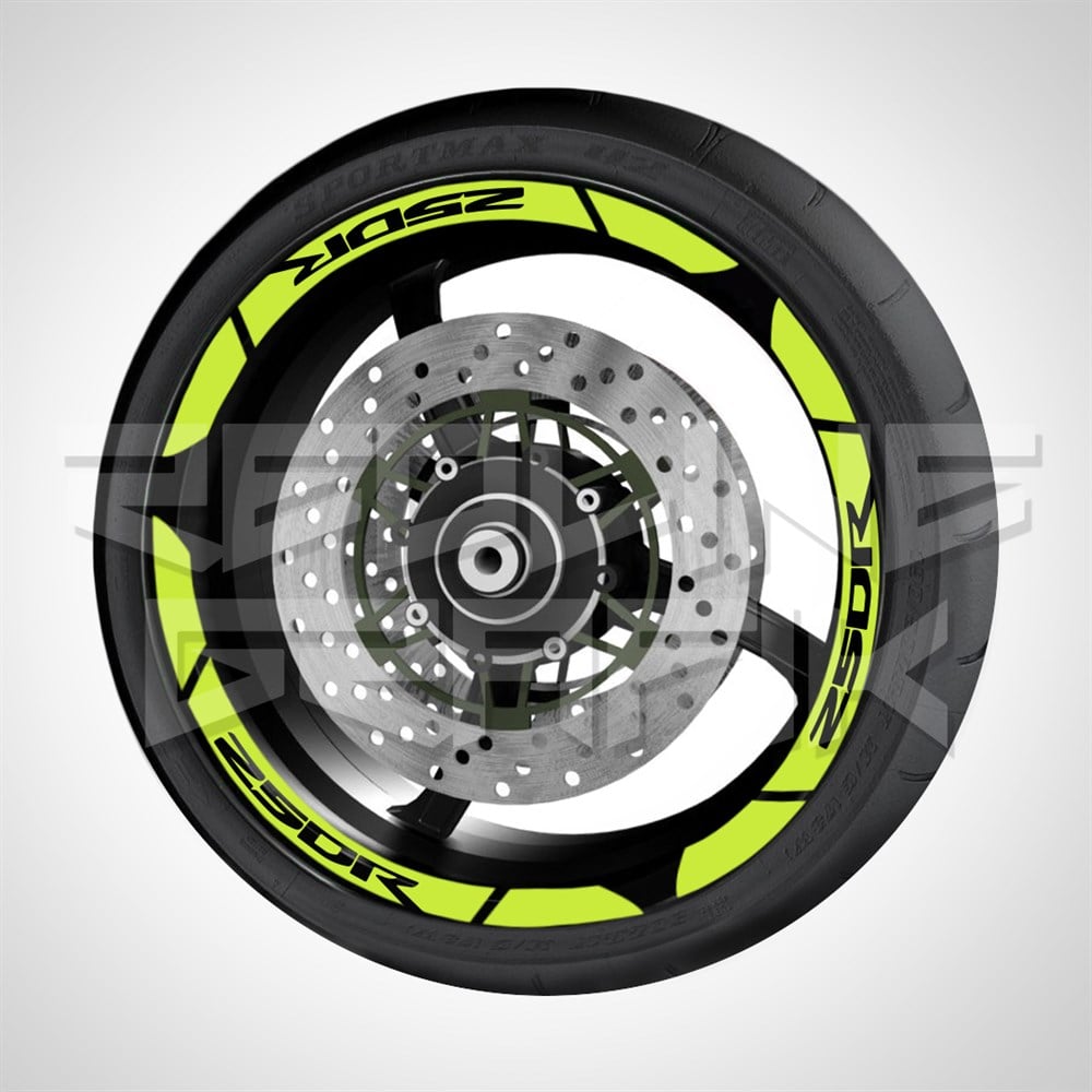 HONDA CBR 250 R FOSFORLU REFLEKTİF JANT ŞERİDİ FLORASAN SARI