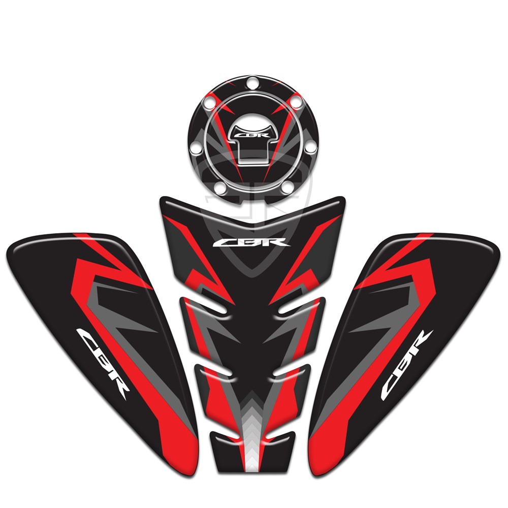 Honda CBR 600RR Tank Pad Depo Kapak Pad Yan Pad Kırmızı Siyah