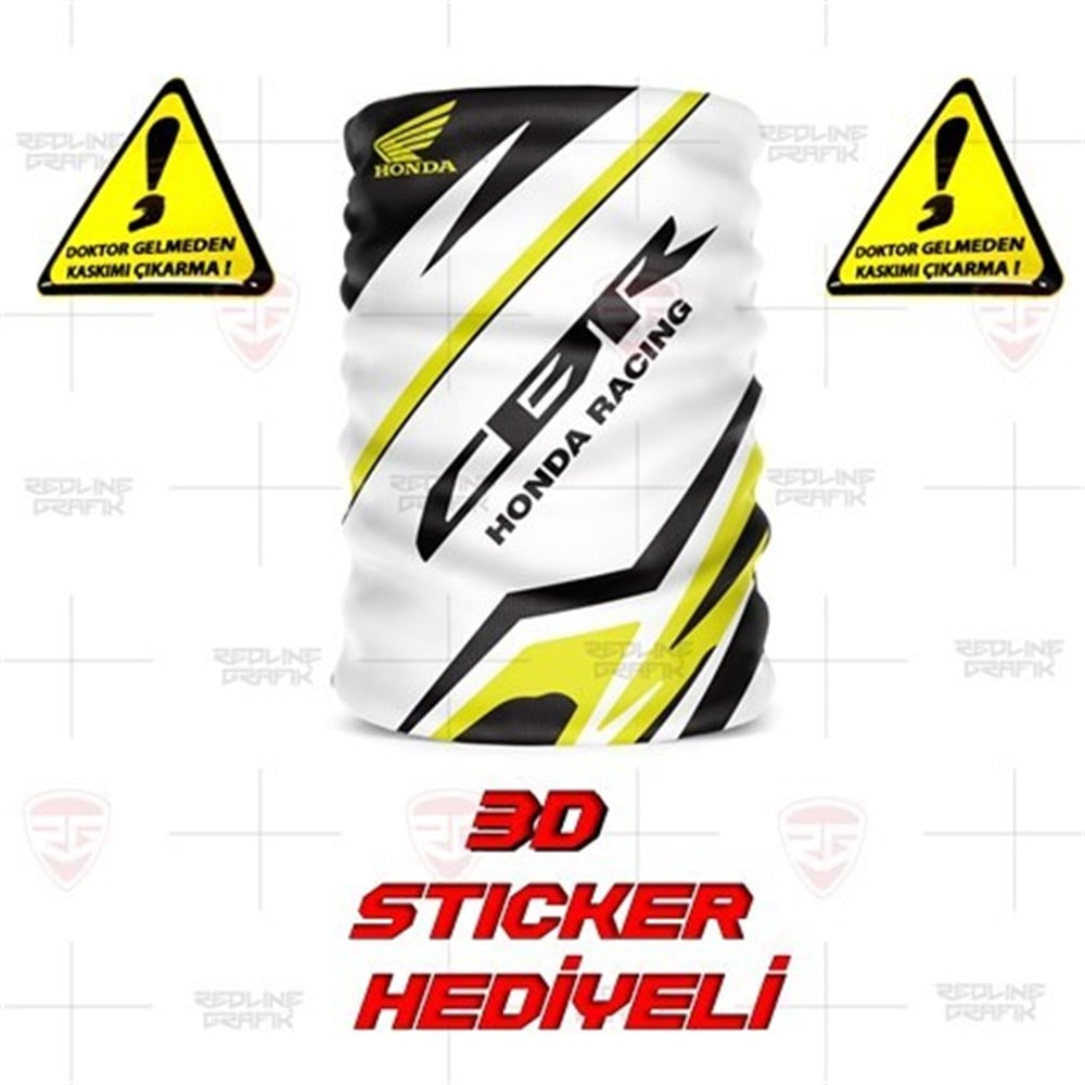 Honda Cbr Neon Sarı Beyaz Sport Bandana Buff Balaklava