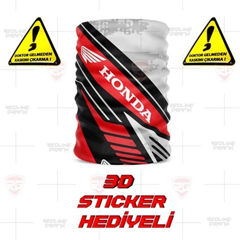 Honda Kırmızı Siyah Sport Bandana Buff Balaklava