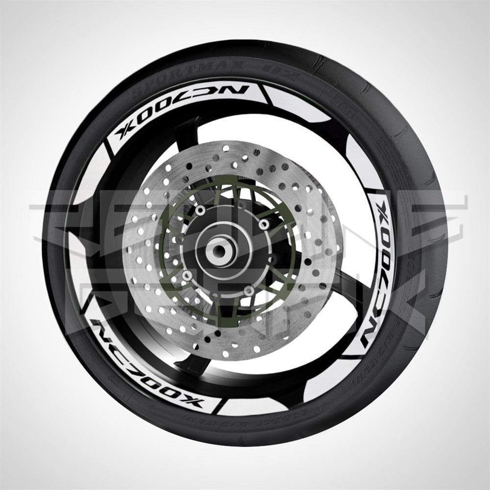 HONDA NC700X FOSFORLU REFLEKTİF JANT ŞERİDİ GÜMÜŞ BEYAZ