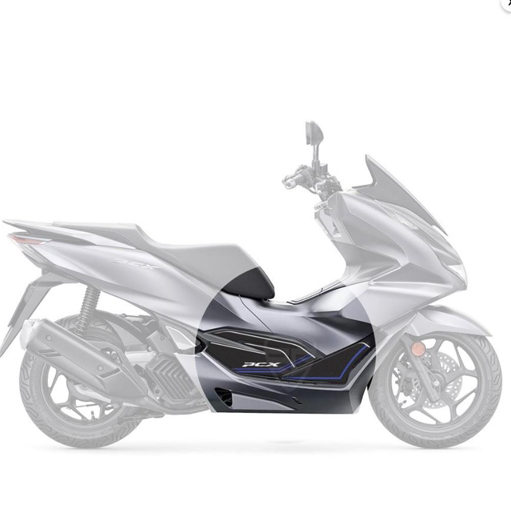 Honda Pcx 125 2021 Gri Motosiklet İçin Karbon Desen Mavi Yan Pad 