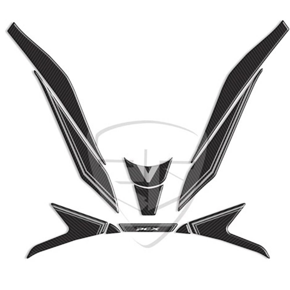 Honda Pcx 125 2021 Karbon Desen Gri Far Üstü ve Bıyık Pad