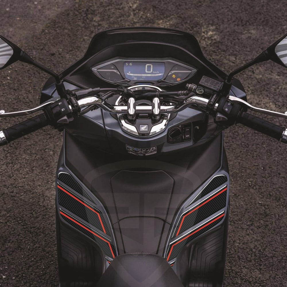 Honda Pcx 125 2021 Karbon Desen Kırmızı Yan Pad