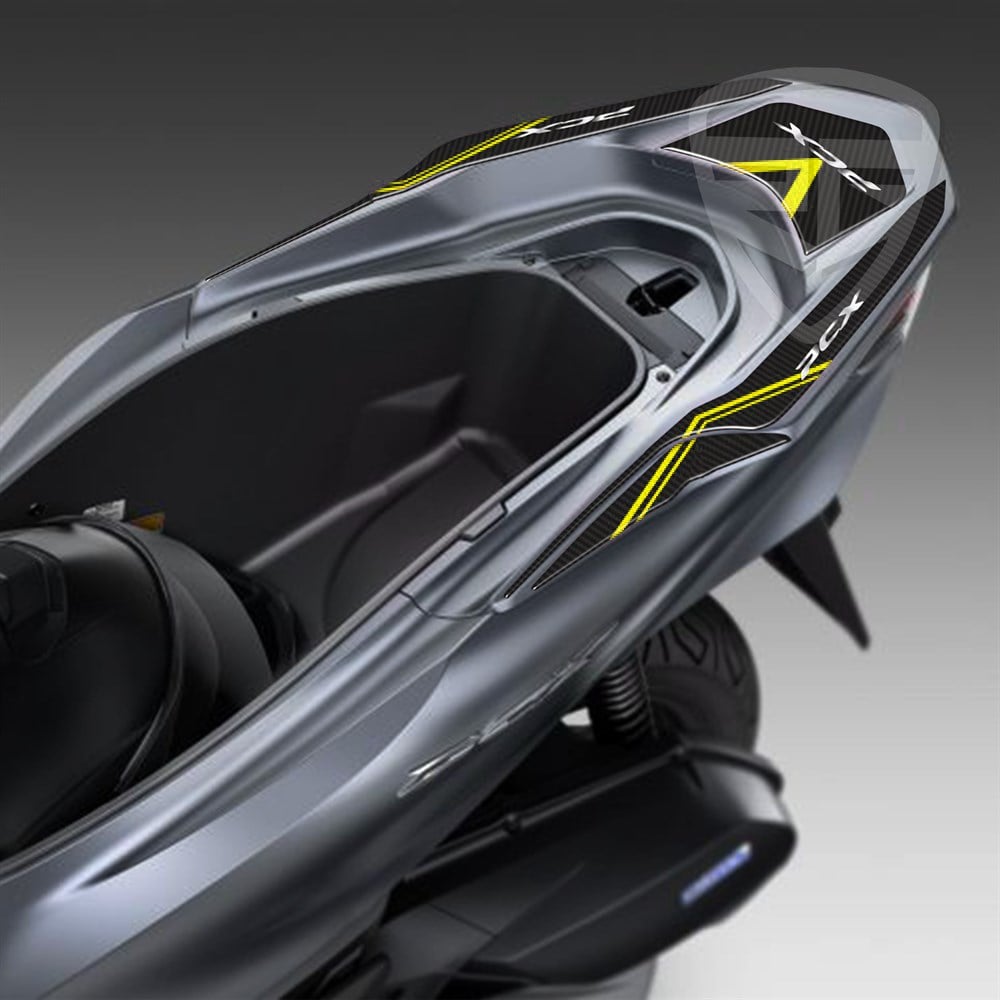 Honda Pcx 125 2021 Karbon Desen Neon Sarı Kuyruk Sticker