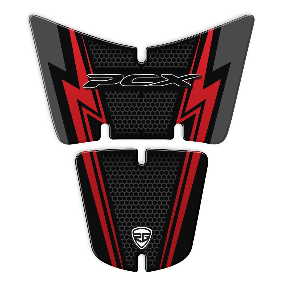 Honda Pcx 2014-2017 Tank Pad Siyah-kırmızı tasarım