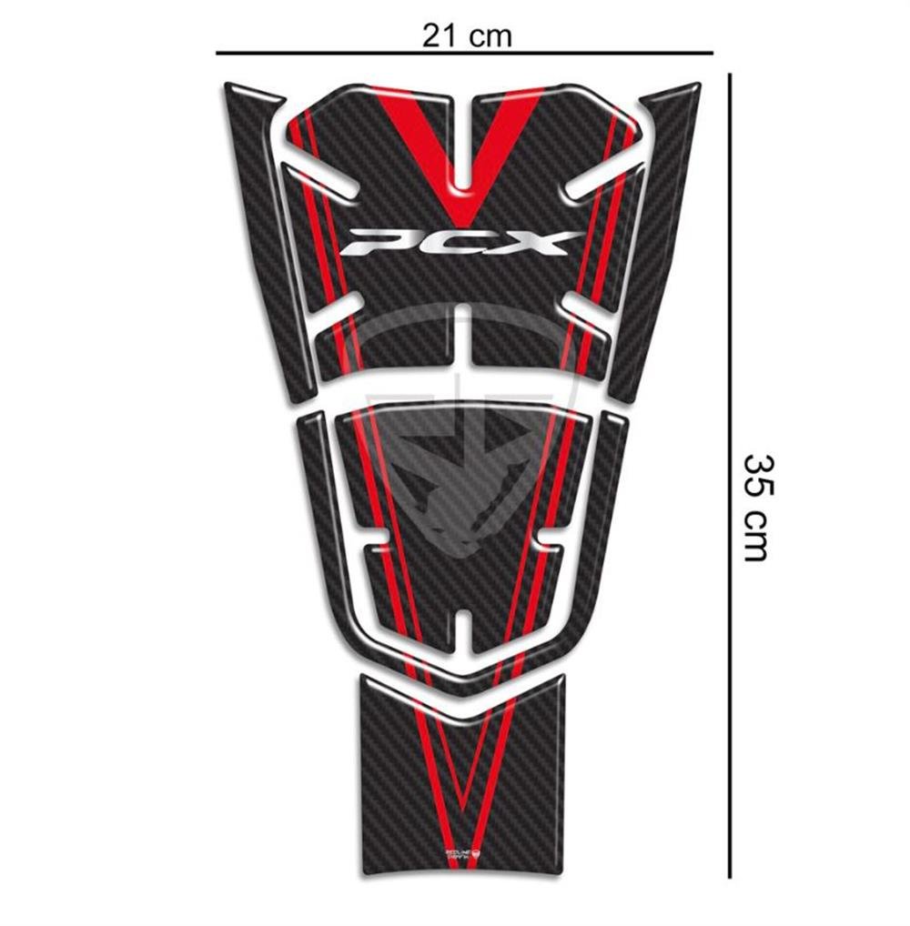 Honda Pcx 2021 Model Karbon Desen Kırmızı Tank Pad