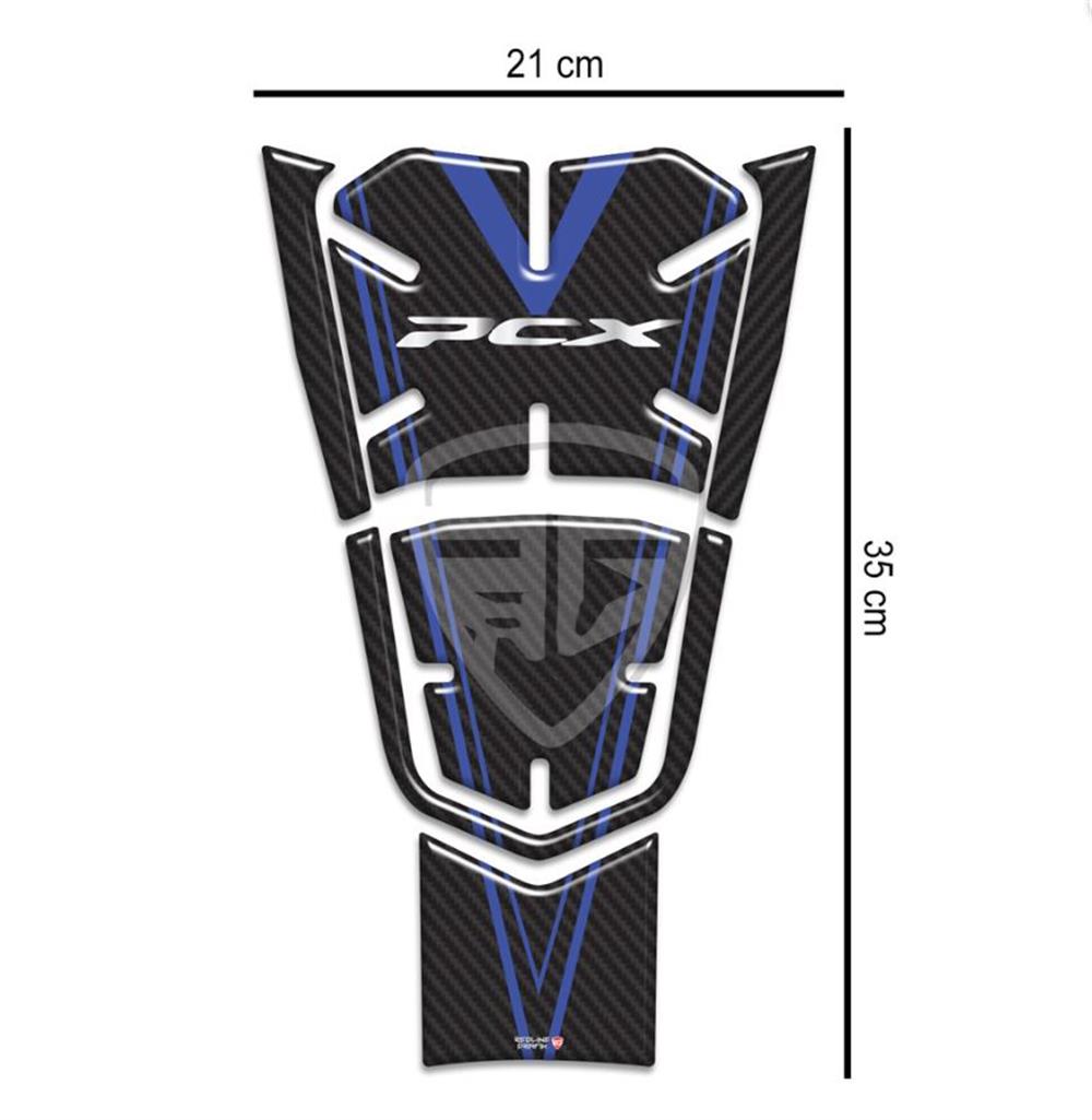 Honda Pcx 2021 Model Karbon Desen Mavi Tank Pad