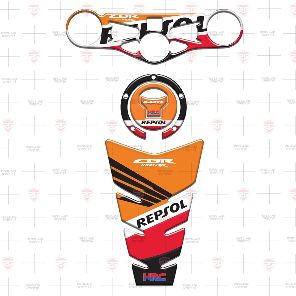 HRC 1000rr 2014 - 2019 Repsol Tank Pad Depo Kapak Gidon Pad Set 3'lü Set