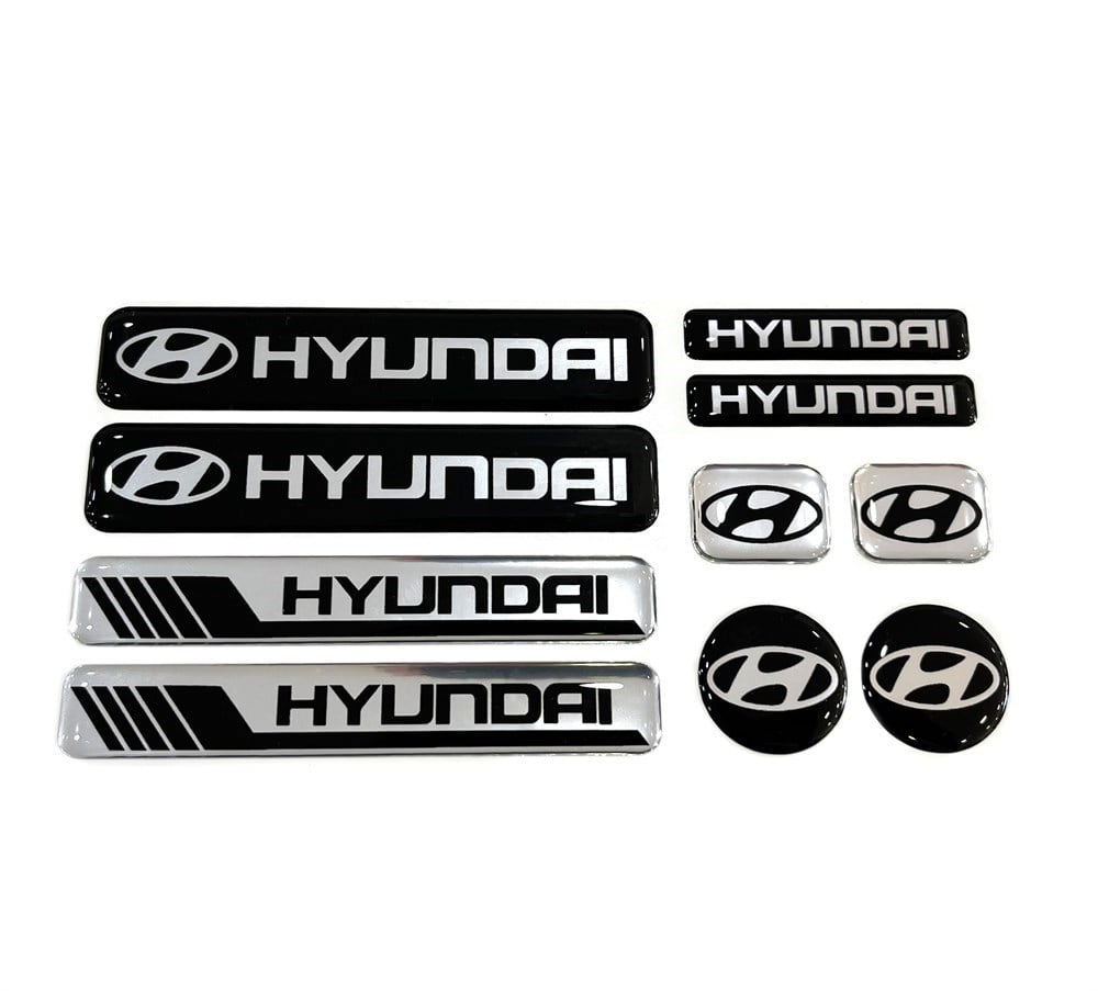 Hyundai Sticker Seti Gümüş 10 Parça 