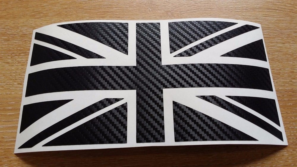 İngiltere Byarağı Karbon Sticker 1 Adet