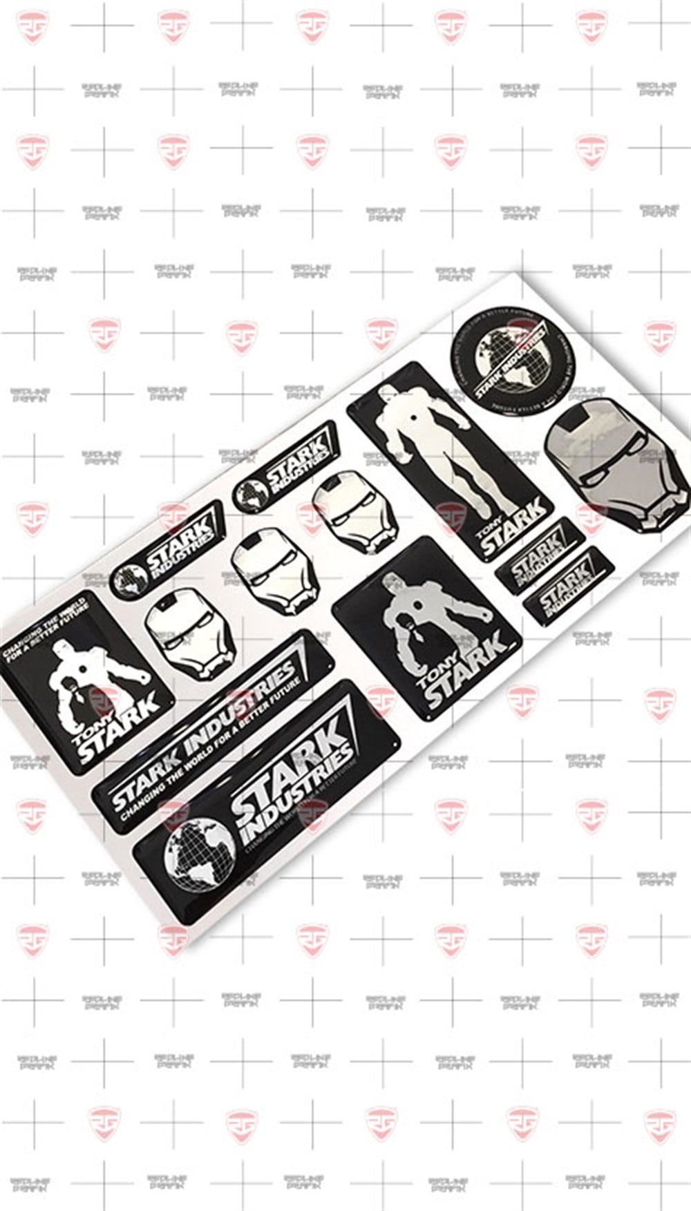 Iron Man Stark Industries Tony gümüş 3D logo Set  
