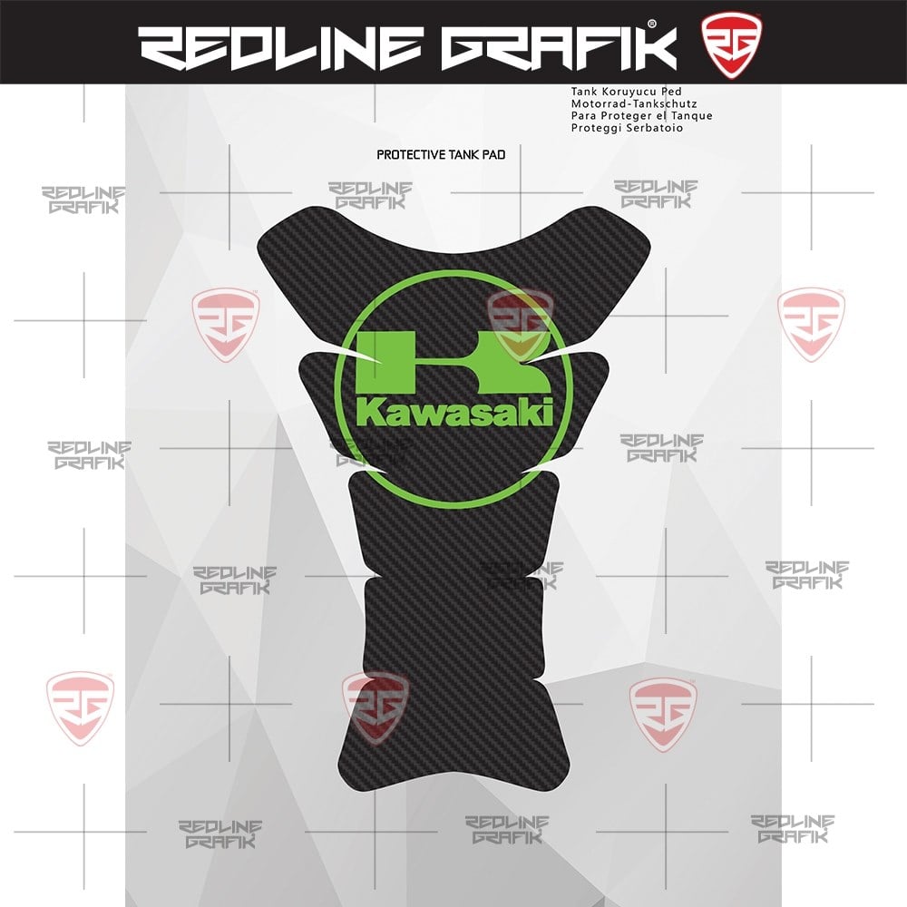 Kawasaki Karbon Desenli Tank Pad