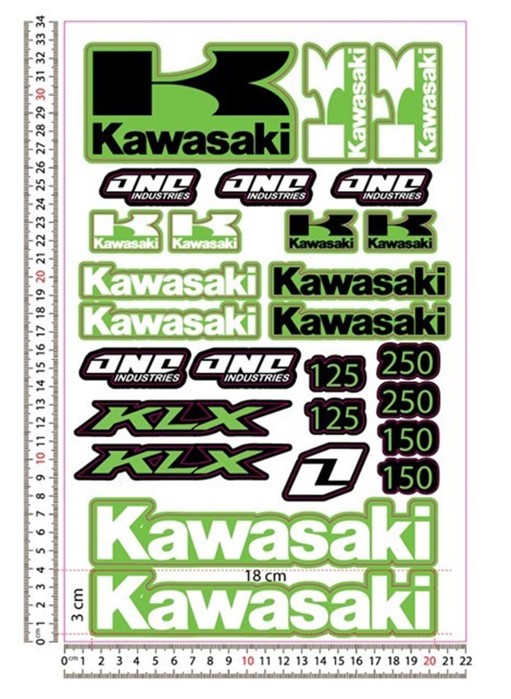 Kawasaki Motosiklet Sticker Seti