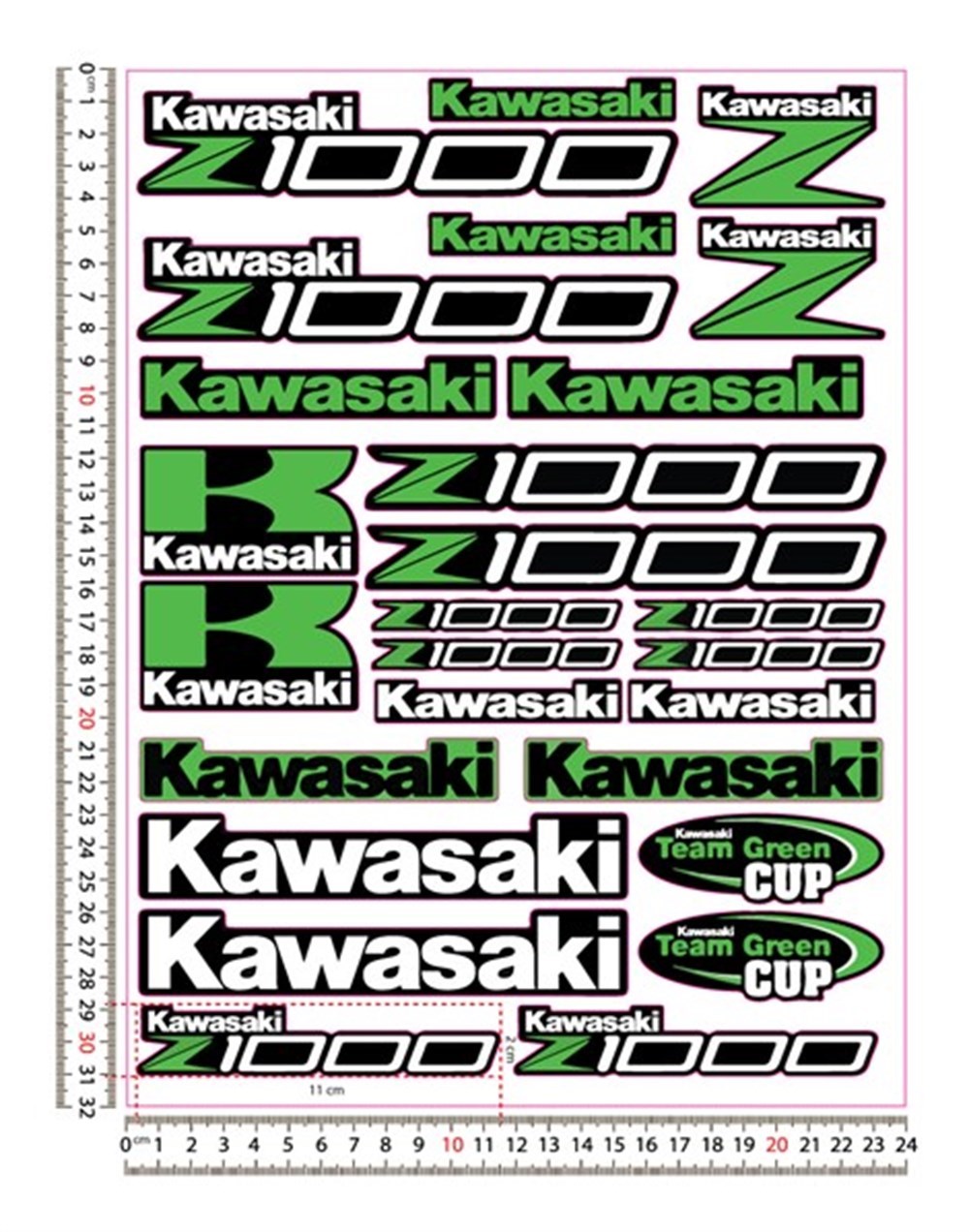 Kawasaki Z1000 Sticker Set