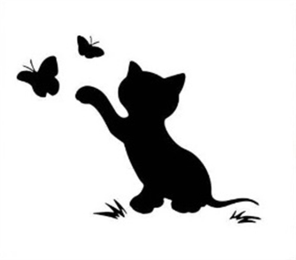 Kelebek Kovalayan Kedi Oto Sticker