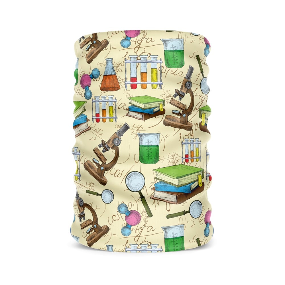 Kimya Desenli Kadın Bandana Saç Bandı Toka Boyunluk