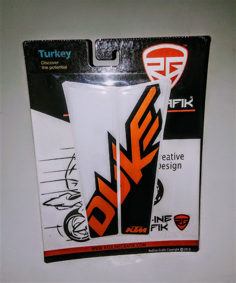 KTM Duke Siyah Beyaz Portakal Rengi Tank Pad