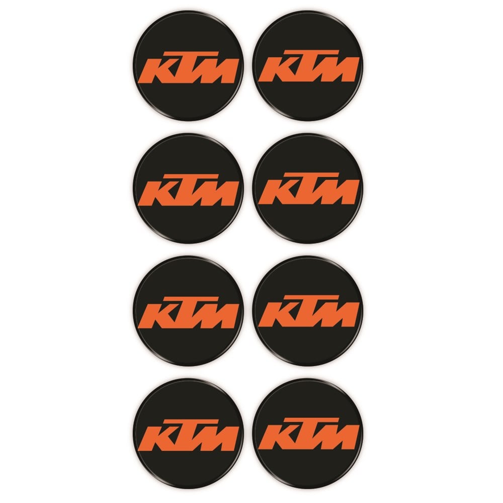 Ktm Logo 8'li Koruma Takozu 3D Sticker Etiket Siyah Turuncu 