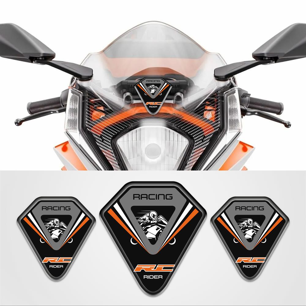 Ktm RC 200 390 Üçlü Siyah Turuncu 3D sticker rc