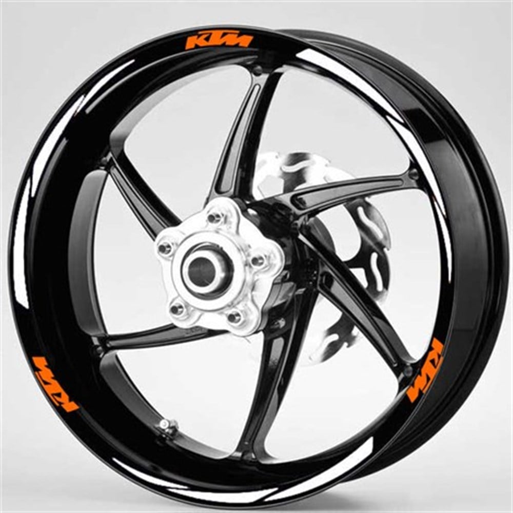 Ktm Yazılı Beyaz 3 Parçalı Reflektif Kırmızı Jant Şeridi Honda