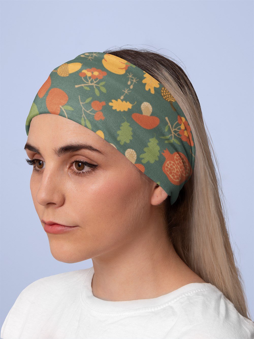 Mini Desen Kadın Bandana Saç Bandı Toka Boyunluk
