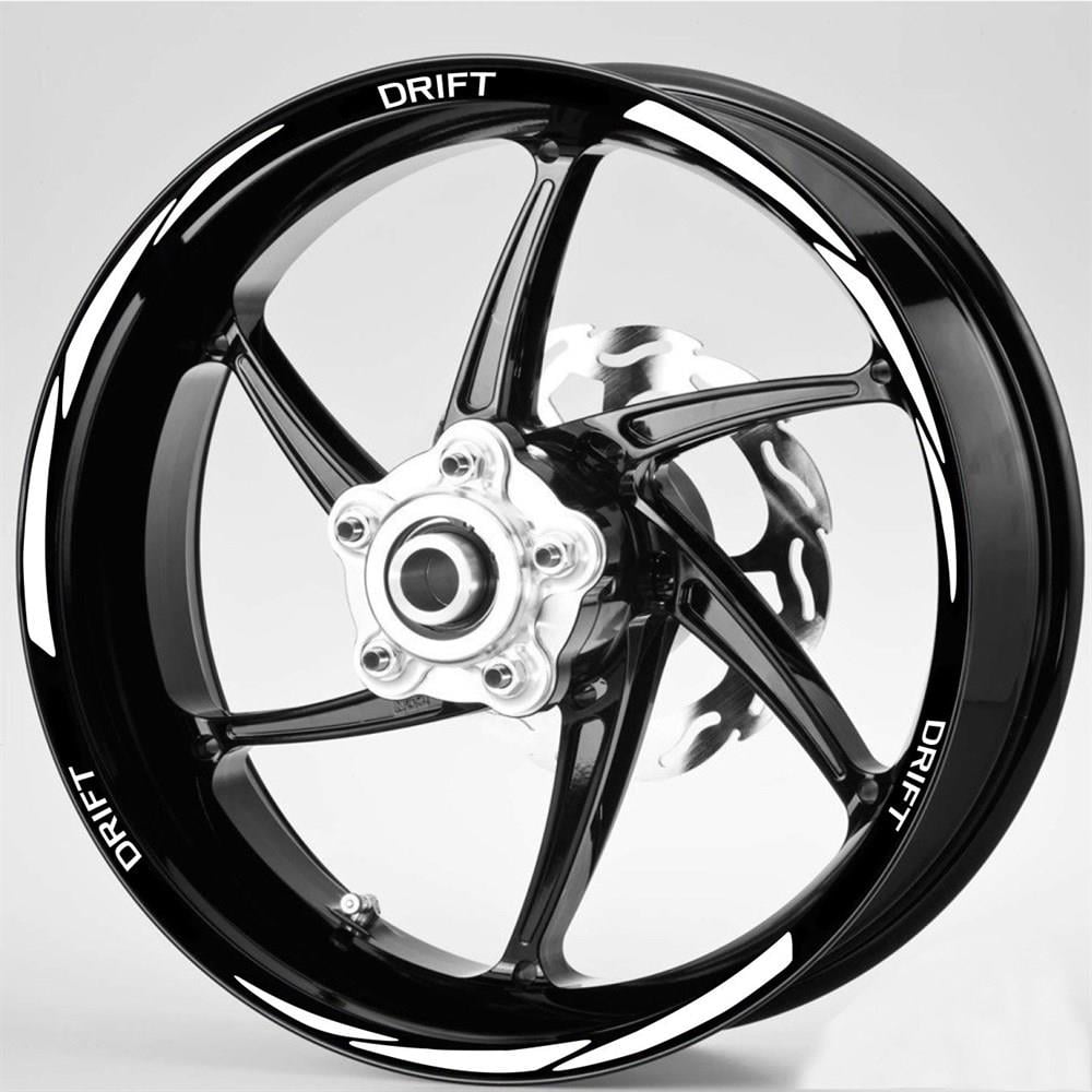 Mondial Drift Beyaz Yamaha Yazılı 3 Parçalı Reflektif Jant Şeridi 