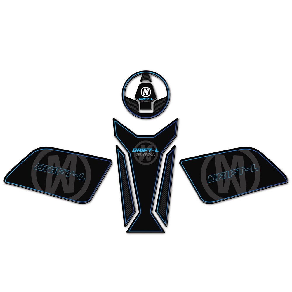 Mondial Drift L Tank Pad Set Siyah-Mavi tasarım