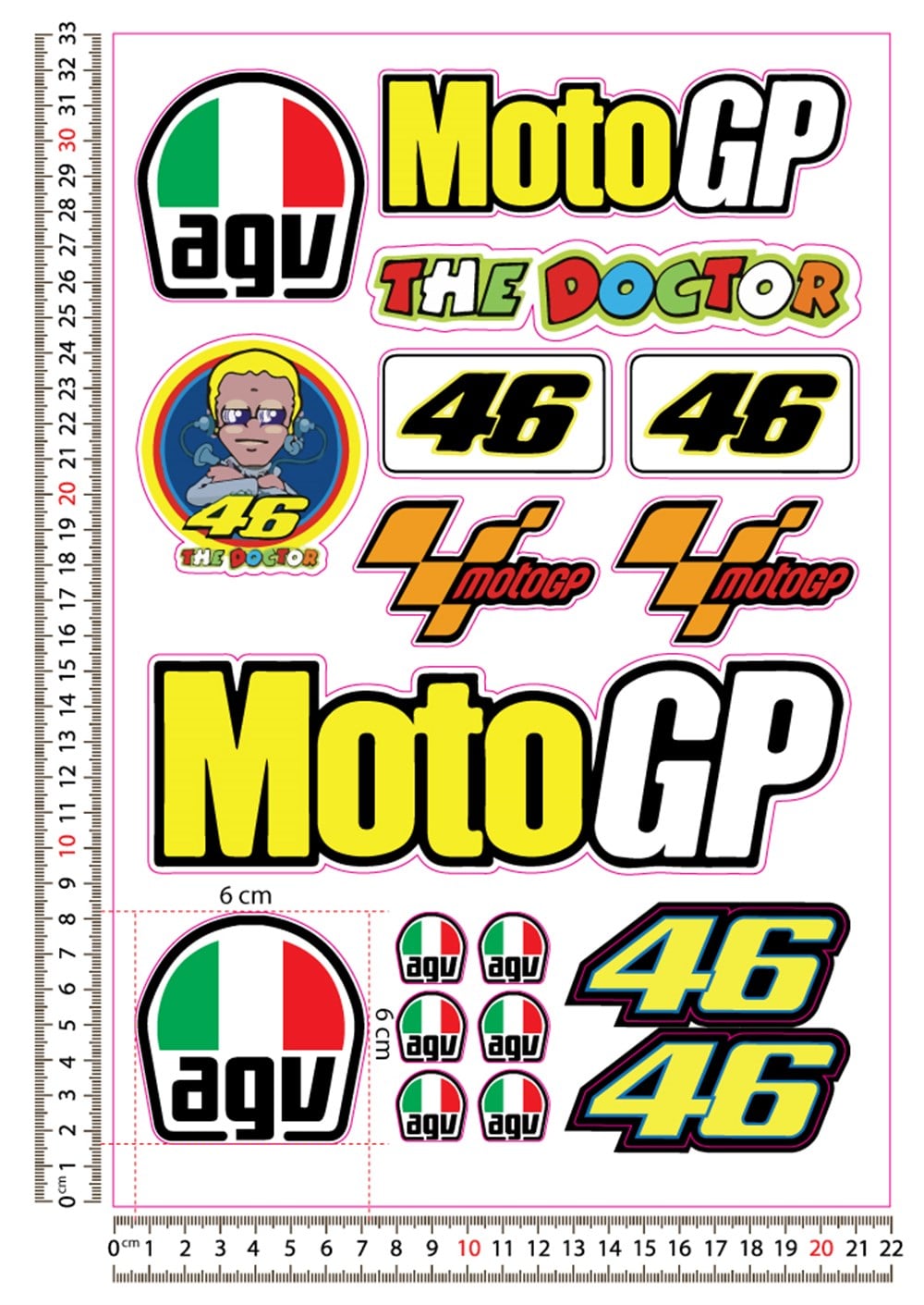 Motgp The Doctor Agv Sticker Set 