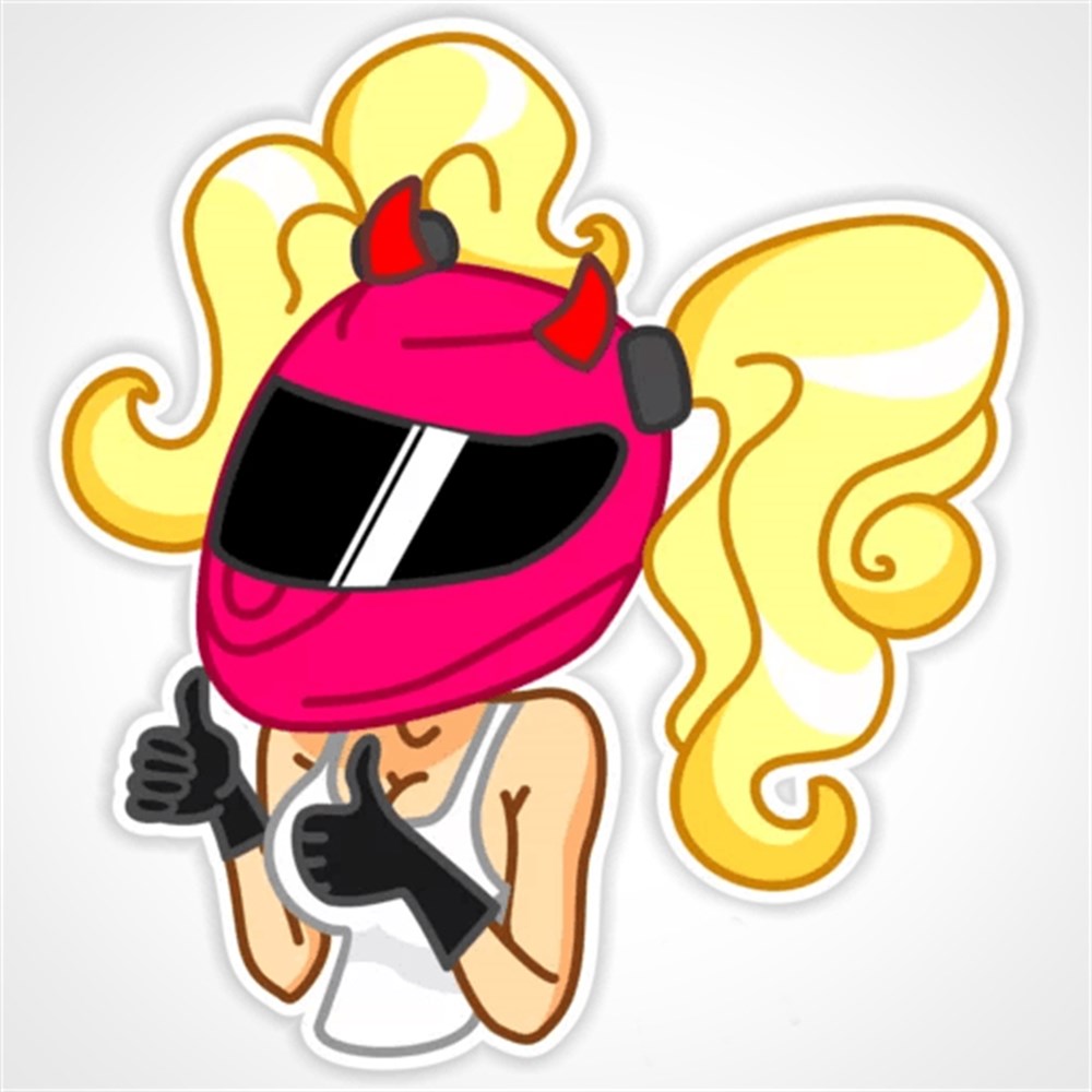 MOTORCU KADIN STICKER 1 ADET