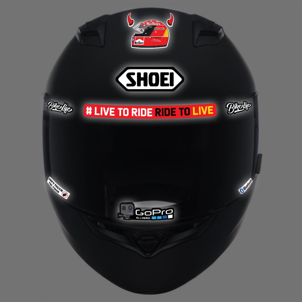 Motorsiklet Kask Sticker Seti Reflektif Parlama Özellikli 