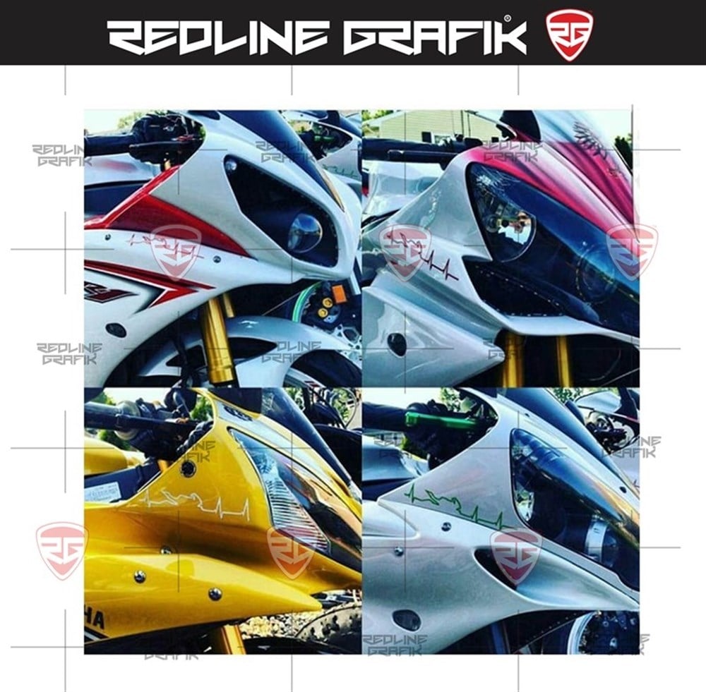 Motosiklet Figürlü Kalp Atış Desenli Sticker