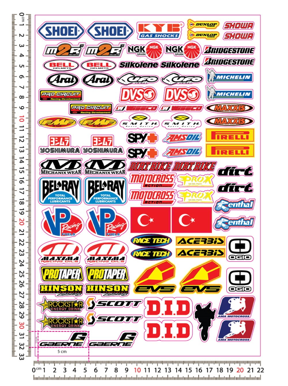Motosiklet Sponsor Sticker Seti