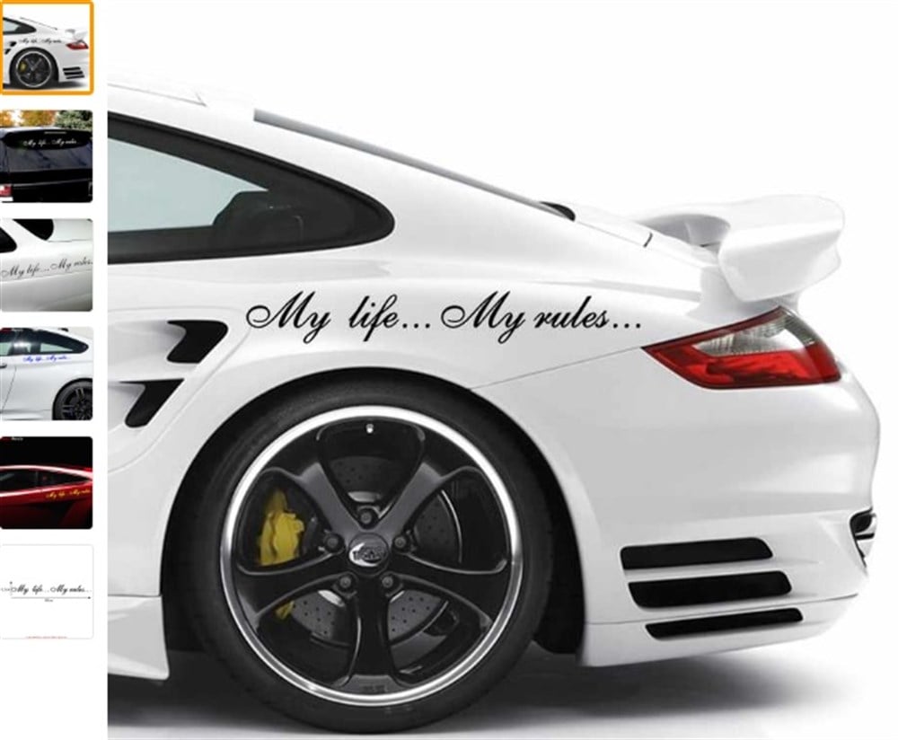 My Life My Rules Siyah Oto Sticker 2 Adet