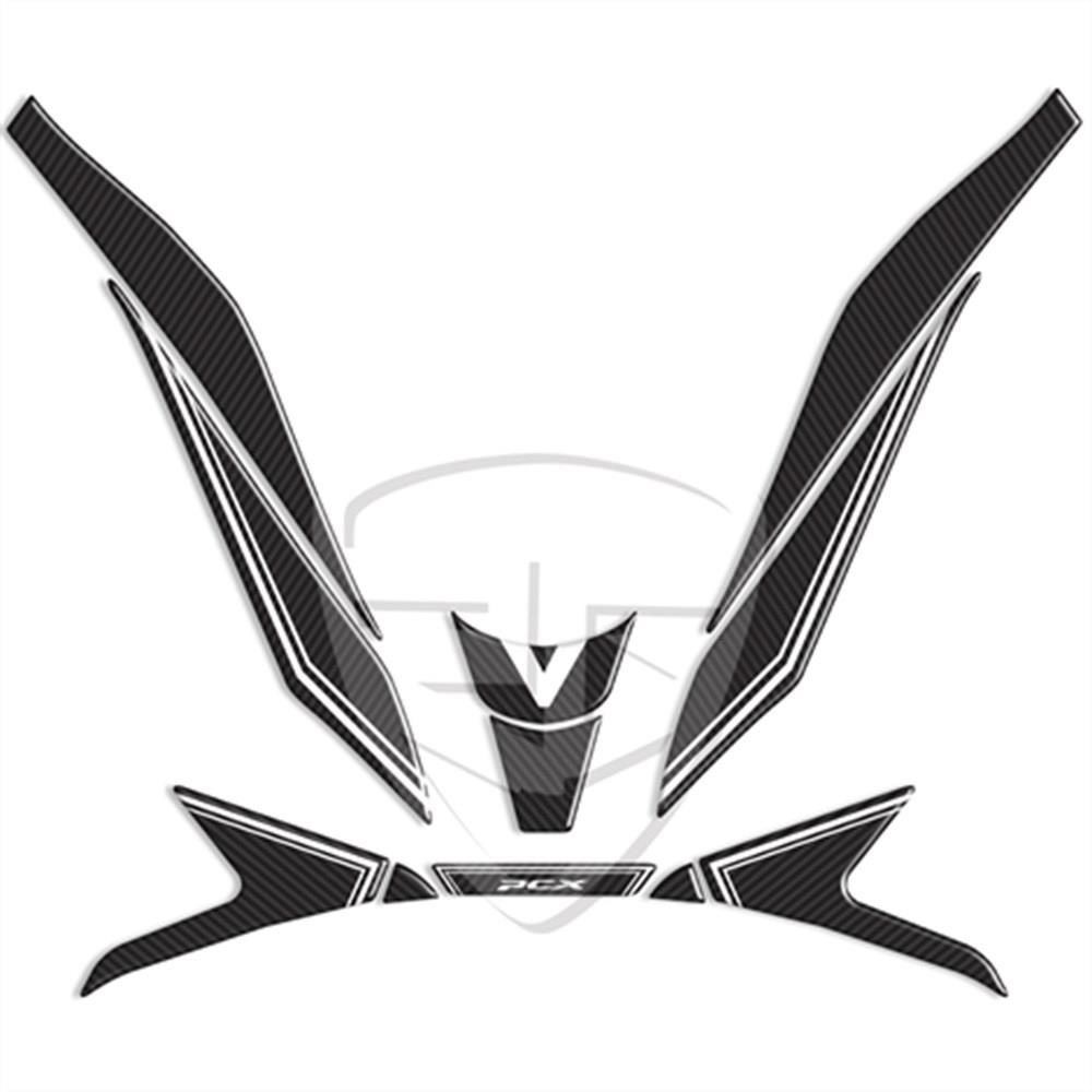Pcx 125 2021 Karbon Desen Beyaz Far Üstü Sticker Koruma Pad