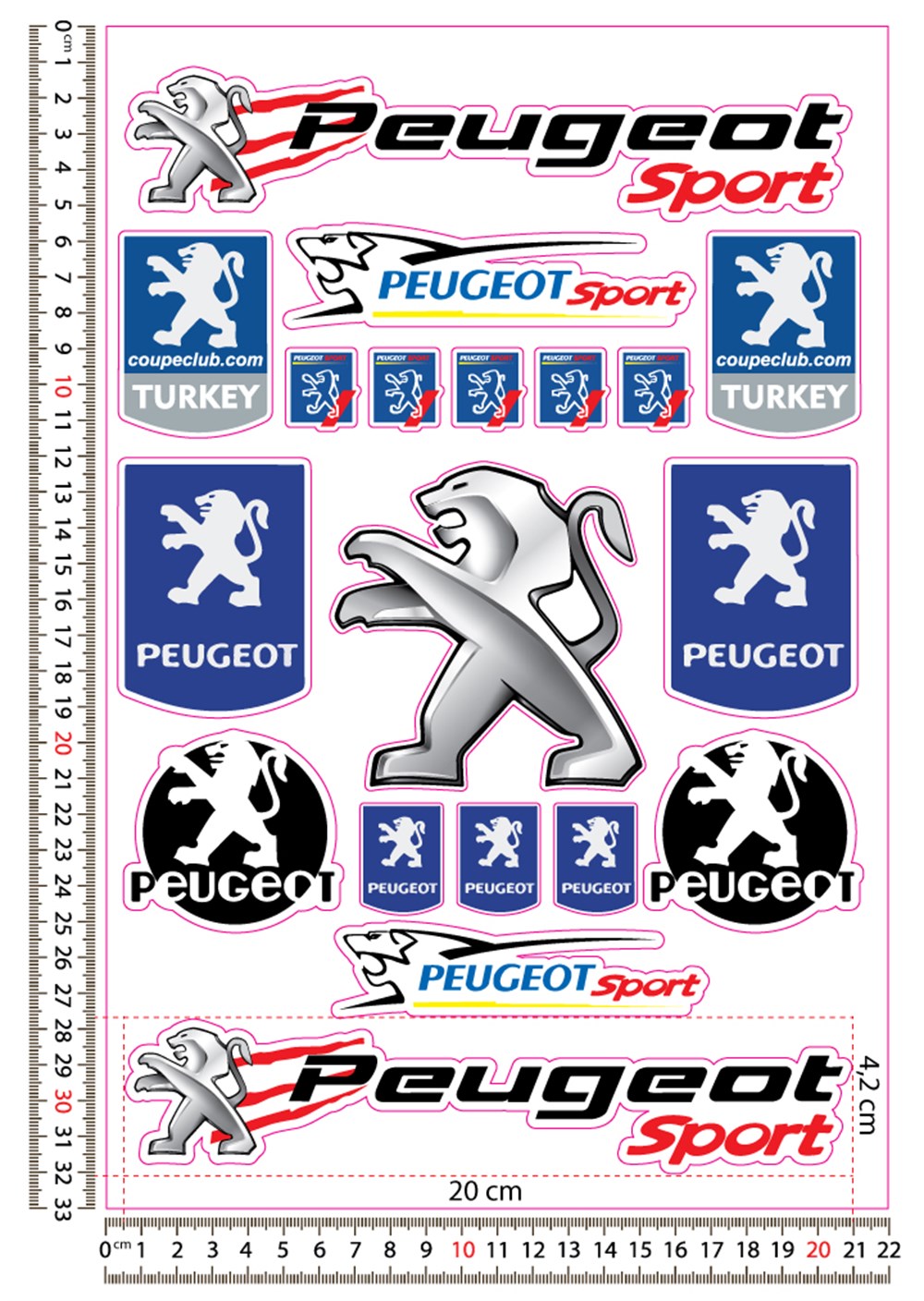 Peugeot Sticker Seti
