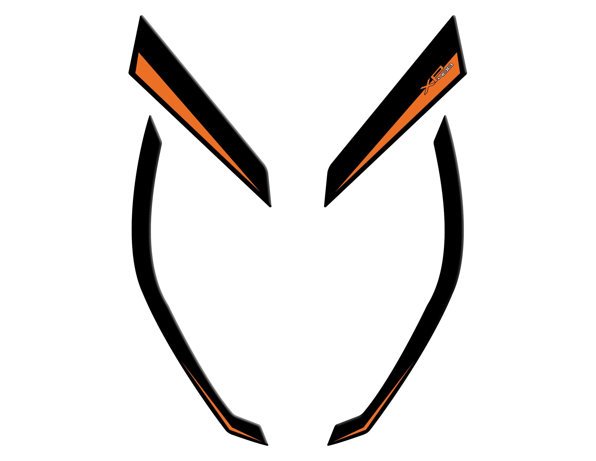 Peugeot XP-400 Uyumlu Far Pad Set Siyah Turuncu Redline Grafik