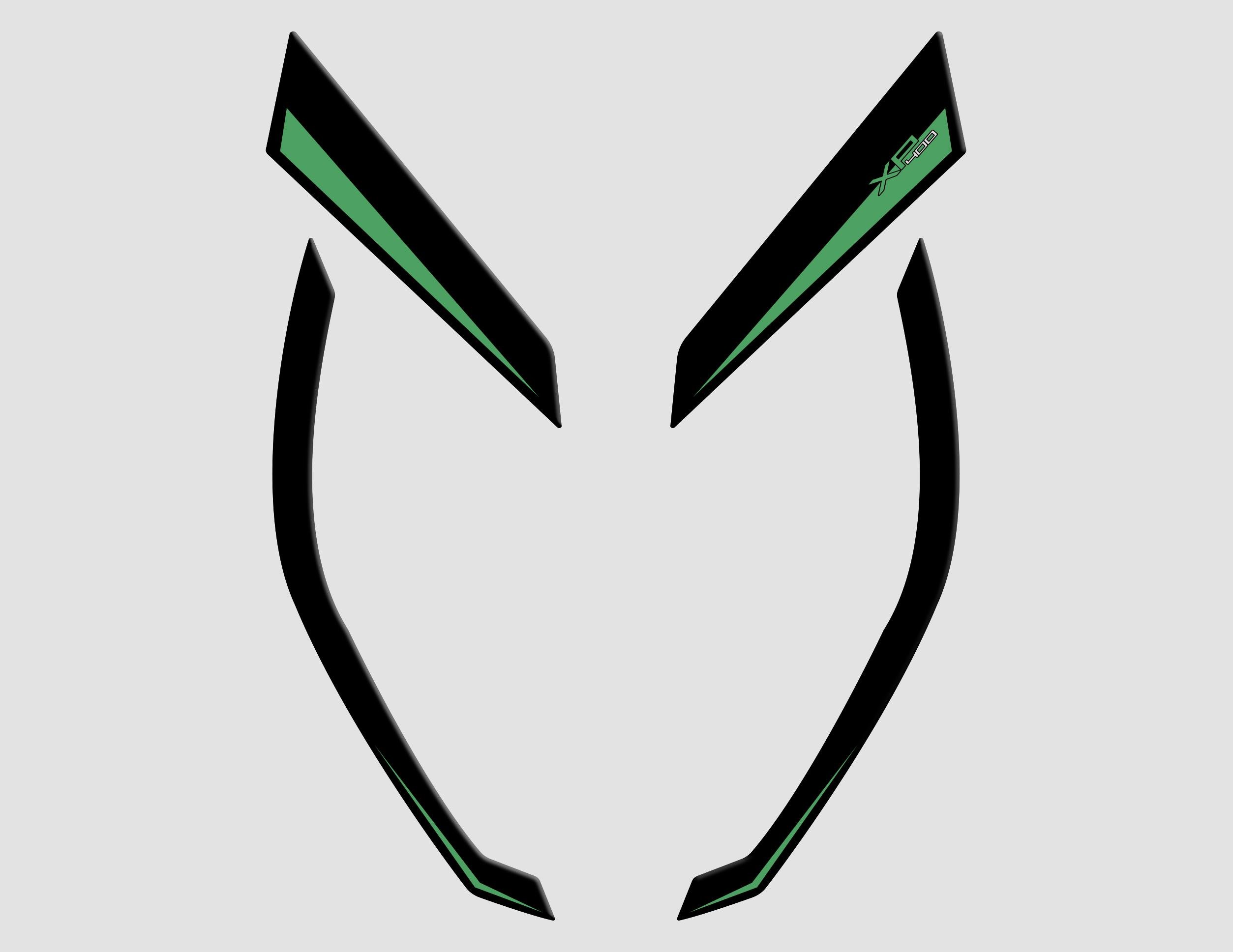 Peugeot XP-400 Uyumlu Far Pad Set Siyah Yeşil Redline Grafik